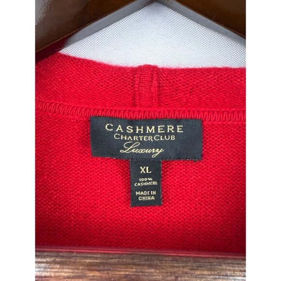 Women’s Charters Club XL Red Cashmere Zip-Up Hoodie - Picture 4 of 4